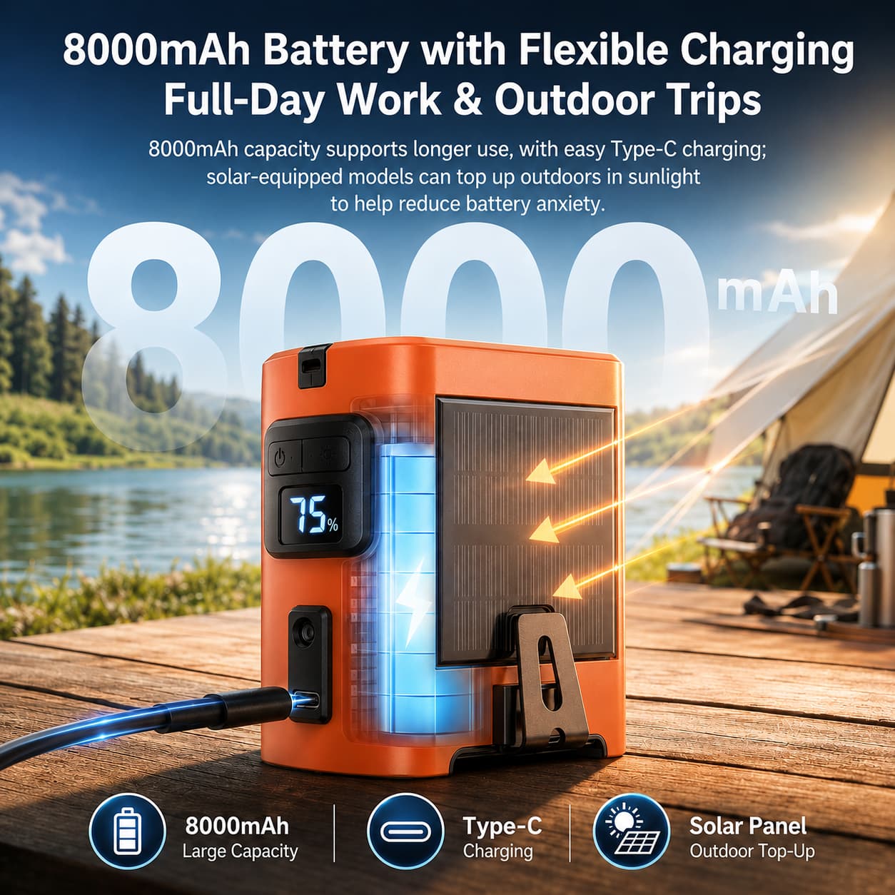 Solar Recharge Waist Fan – 8000mAh TEC Cooling Fan | Traverseon