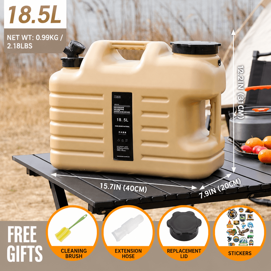Portable Camping Water Container – Food-Grade Jug with Spigot | Traverseon