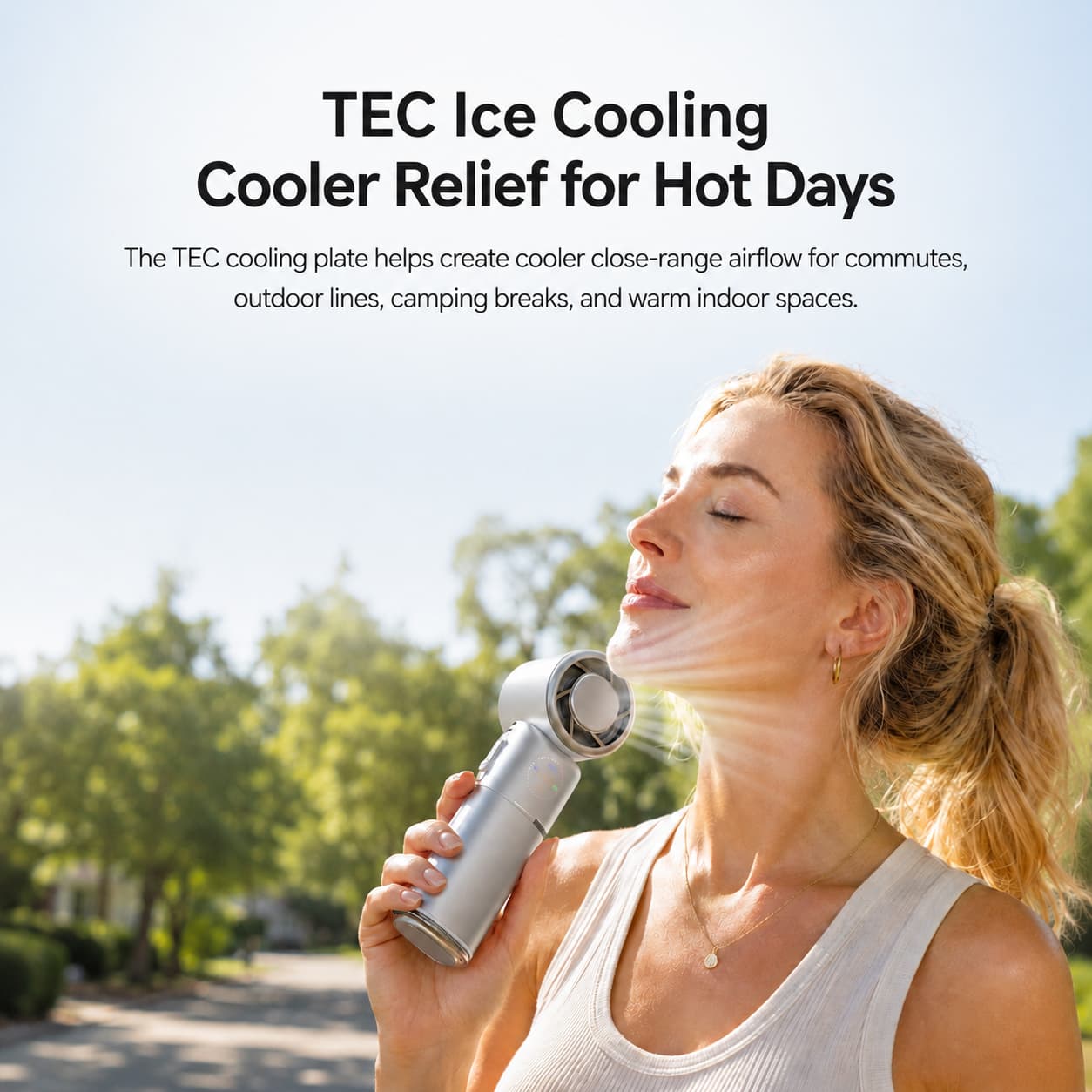 TEC Cooling Handheld Fan – 9000mAh Rechargeable Fan with Power Bank | Traverseon