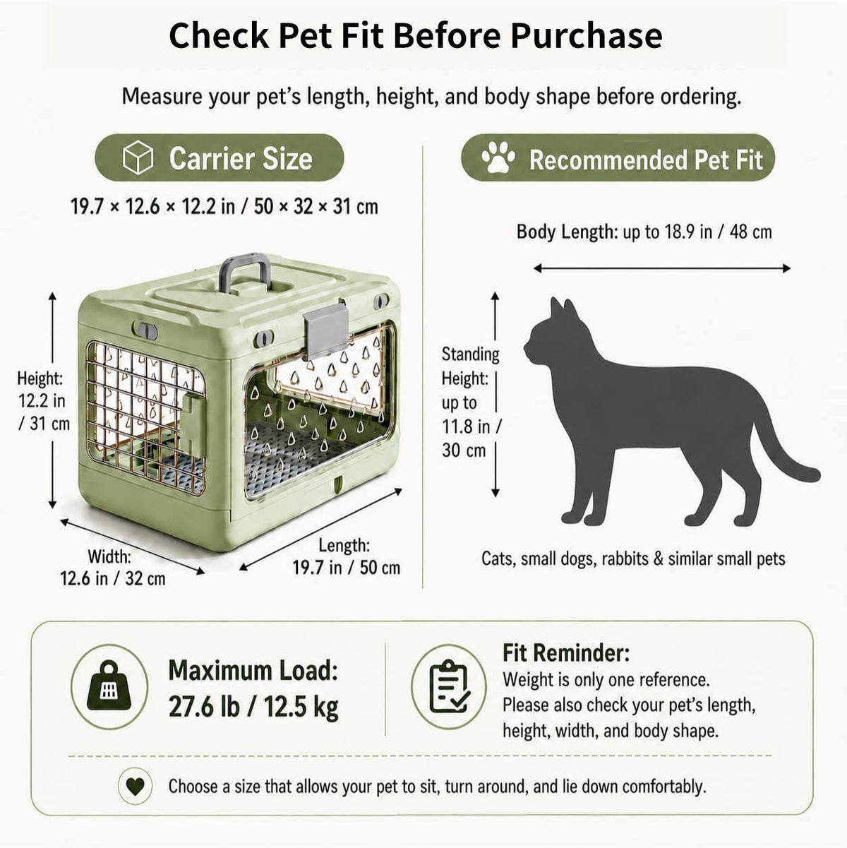 Top-Opening Foldable Pet Carrier – Hard-Sided Ventilated for Air Travel | Traverseon
