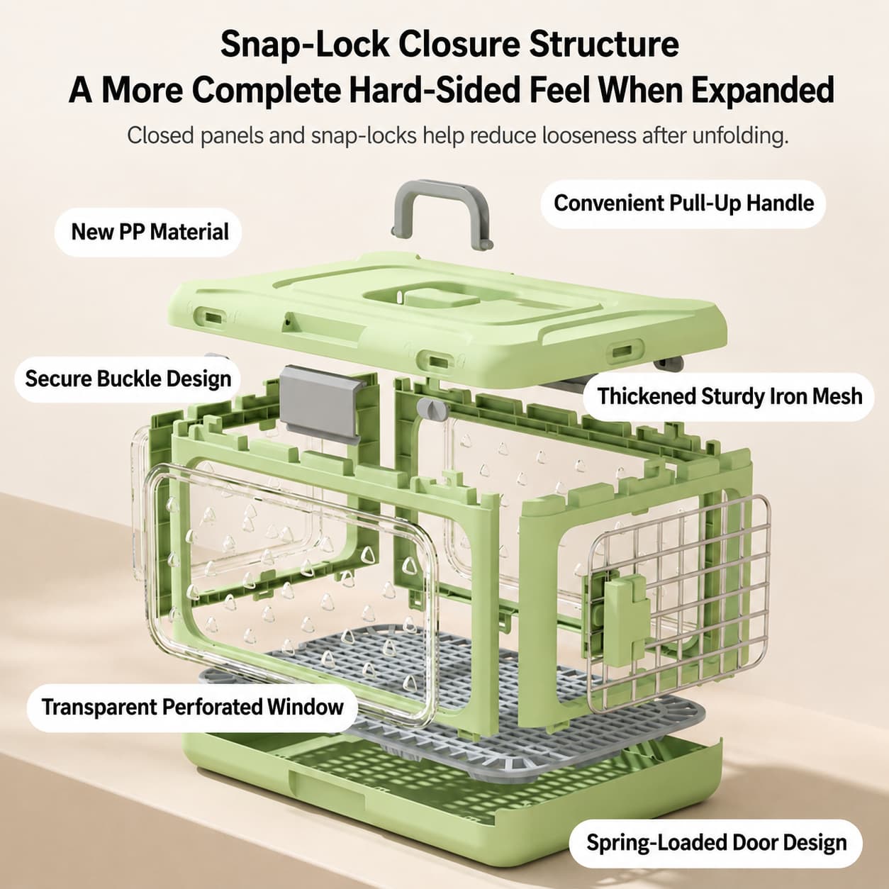 Top-Opening Foldable Pet Carrier – Hard-Sided Ventilated for Air Travel | Traverseon
