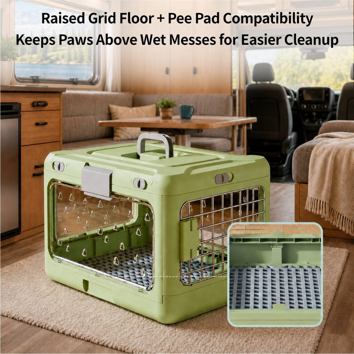 Top-Opening Foldable Pet Carrier – Hard-Sided Ventilated for Air Travel | Traverseon