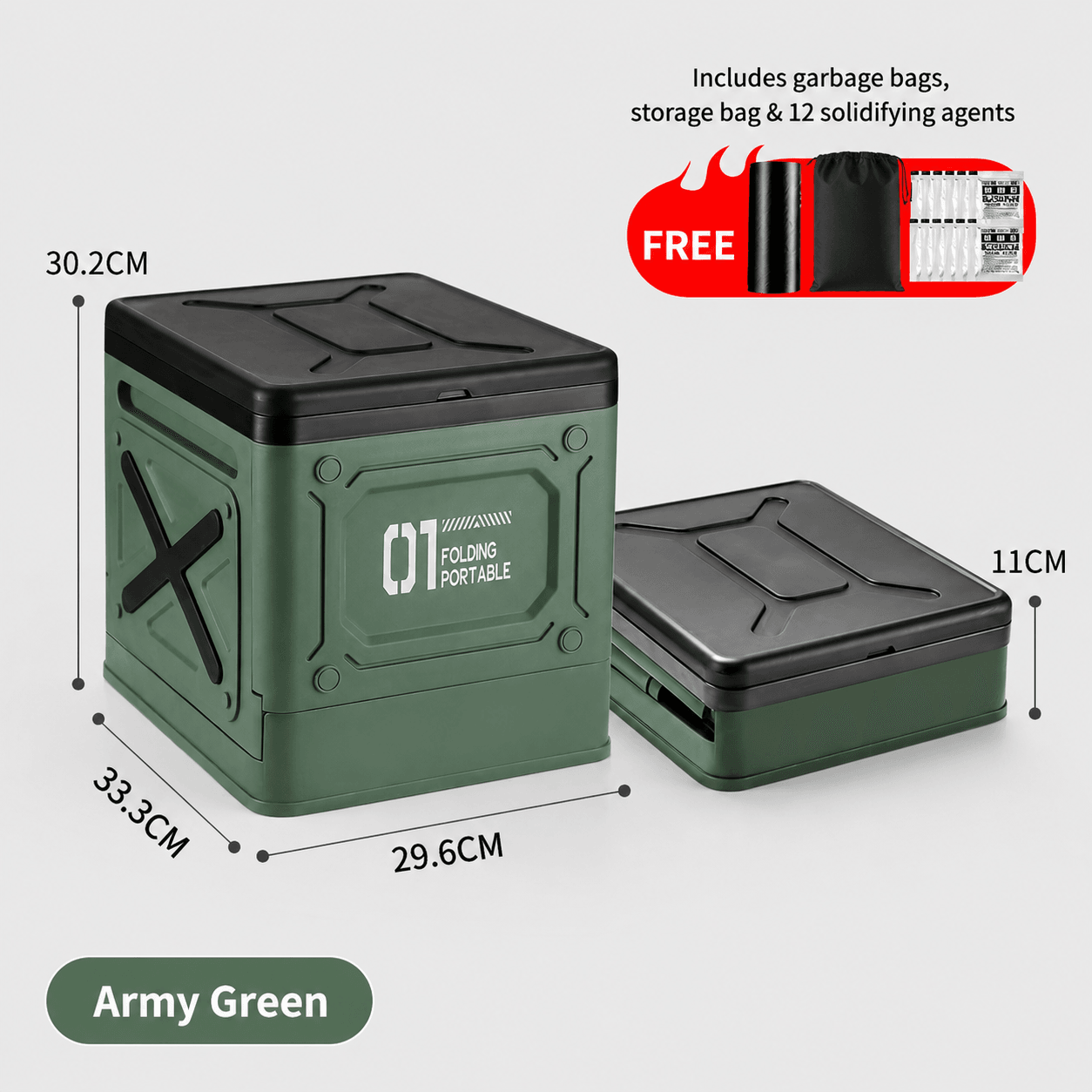 Portable Camping Toilet – Foldable Emergency Toilet with Gel Bags | Traverseon