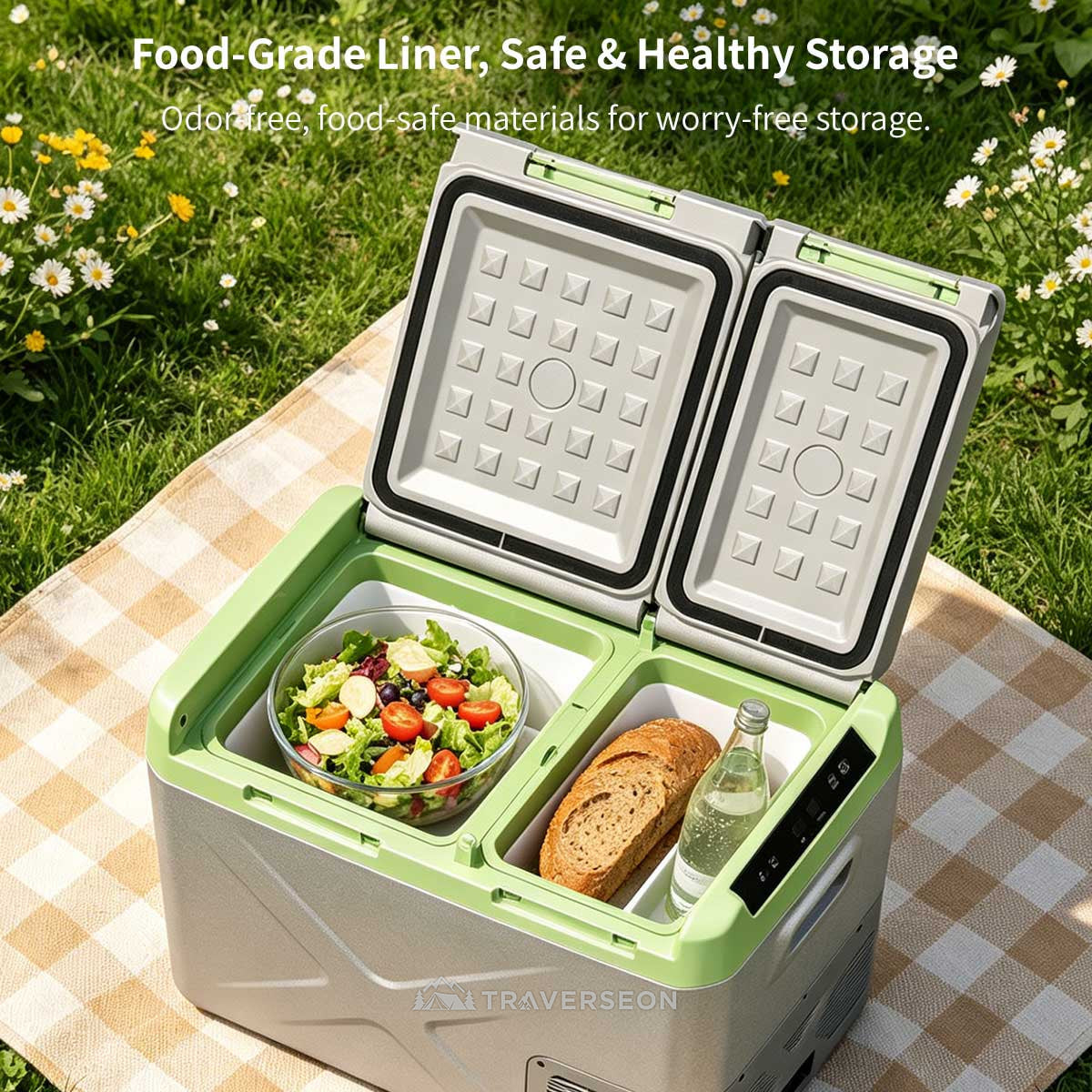 12V Portable Car Fridge 12/24V DC AC – Dual Zone -20°C Freezer Camping RV | Traverseon