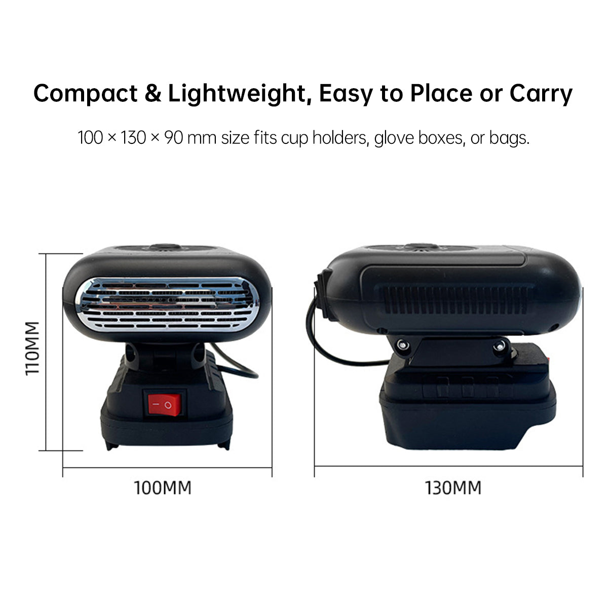 Portable Car Heater–3s Instant Heat, External 21V, Fast Defrost | Traverseon