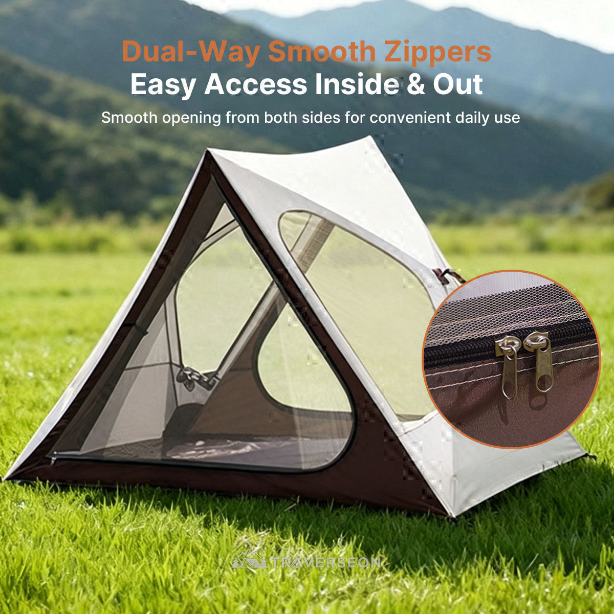 2-3 Person Pop Up Tent - UV Waterproof Triangle for Camping Beach Hiking | Traverseon