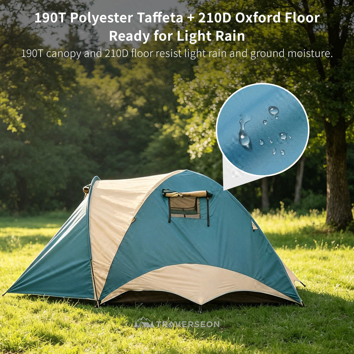 2–3 Person Camping Tent – 7.5 lb Lightweight, 3-Season, Easy Setup | Traverseon