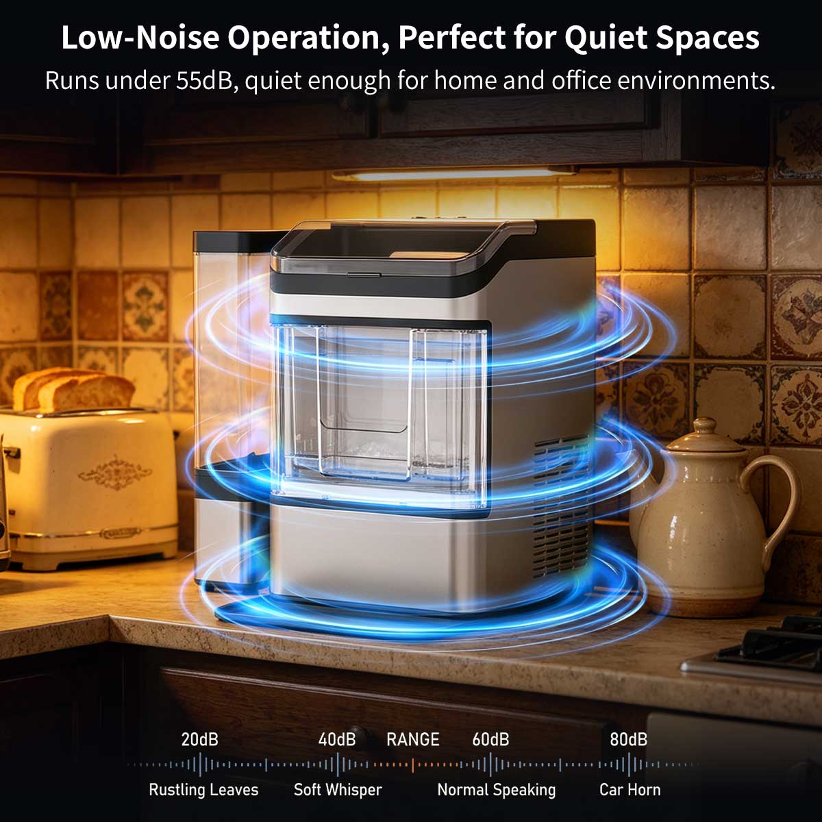 Commercial Portable Ice Maker – 17KG/38LB Fast Self-Clean Countertop Ice Machine | Traverseon