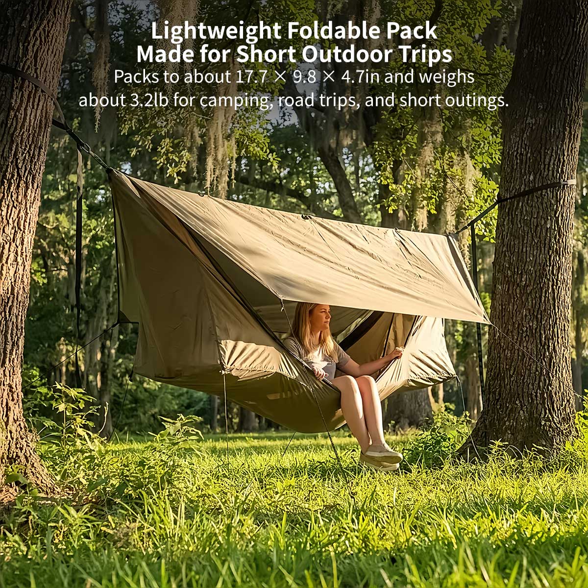 Anti-Mosquito Camping Hammock – 440 lb, 3000 mm Rain Tarp | Traverseon