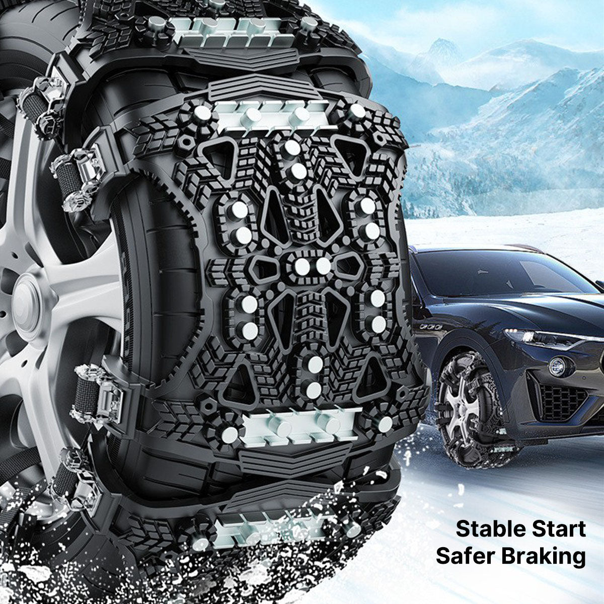 Winter Tire Snow Chain - No Jack Easy Install All-Terrain Traction