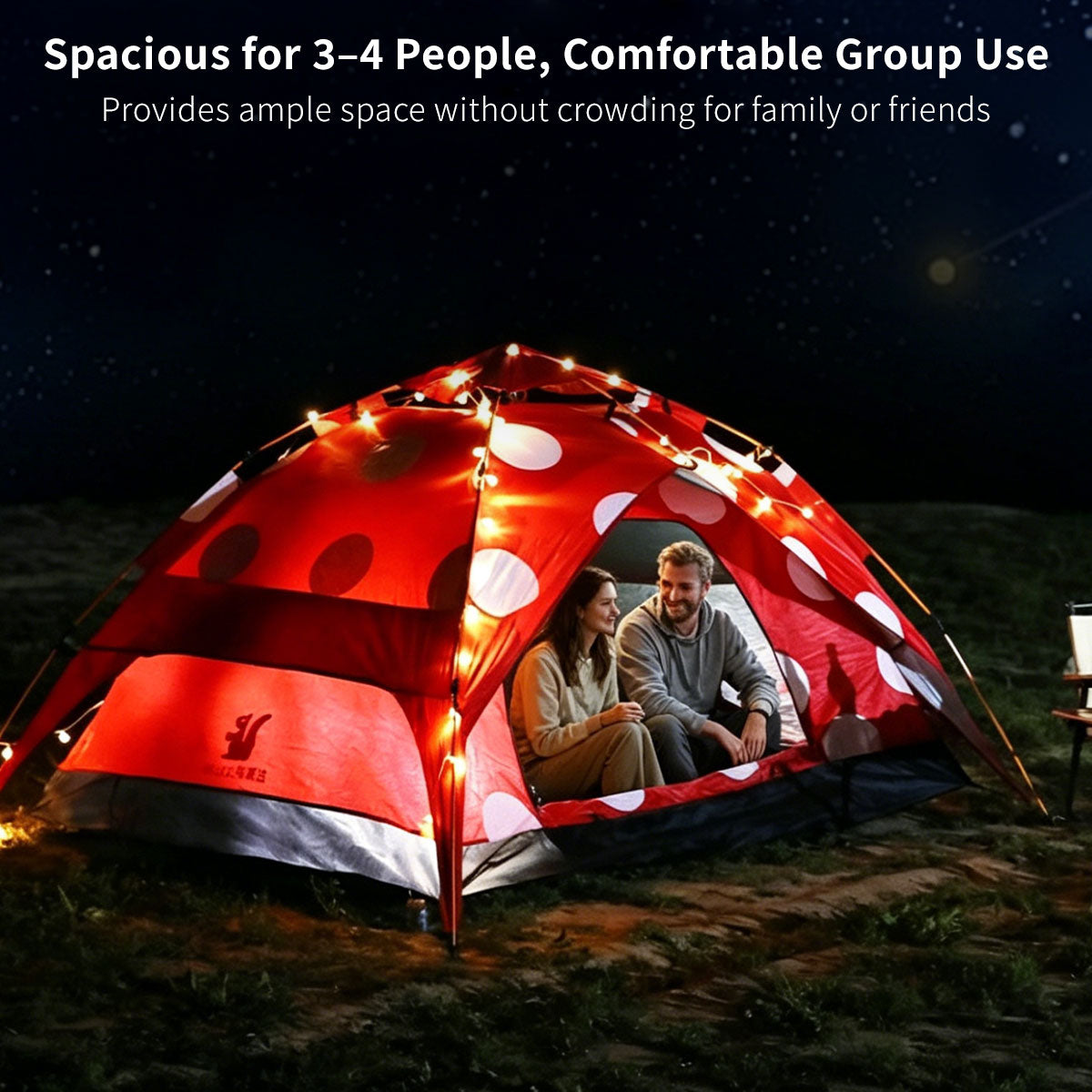 Spring Automatic Camping Tent – 3–4 Person Waterproof UV Sun Shelter | Traverseon