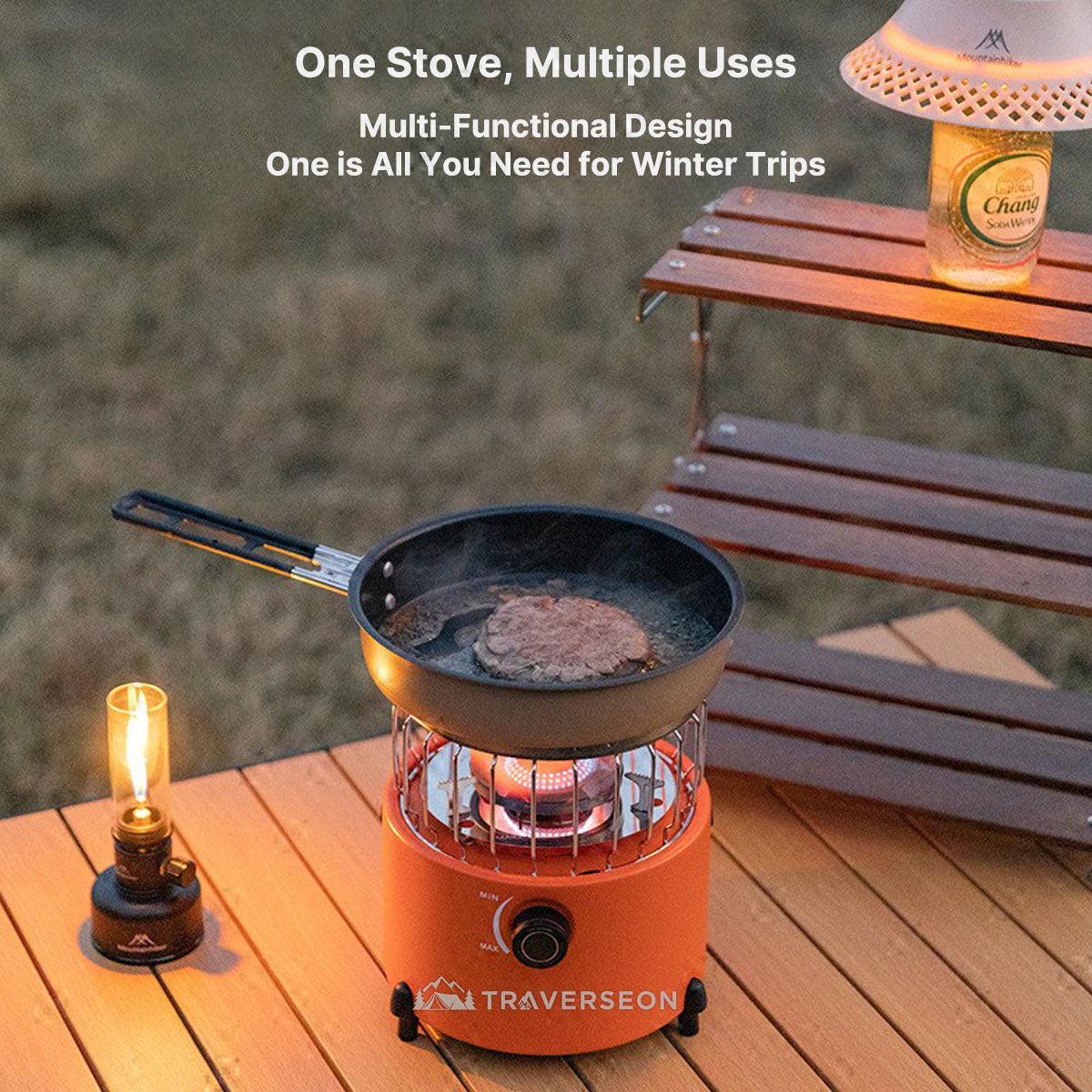 2000W Portable Outdoor Stove & Heater, Multi-Function Cooking
