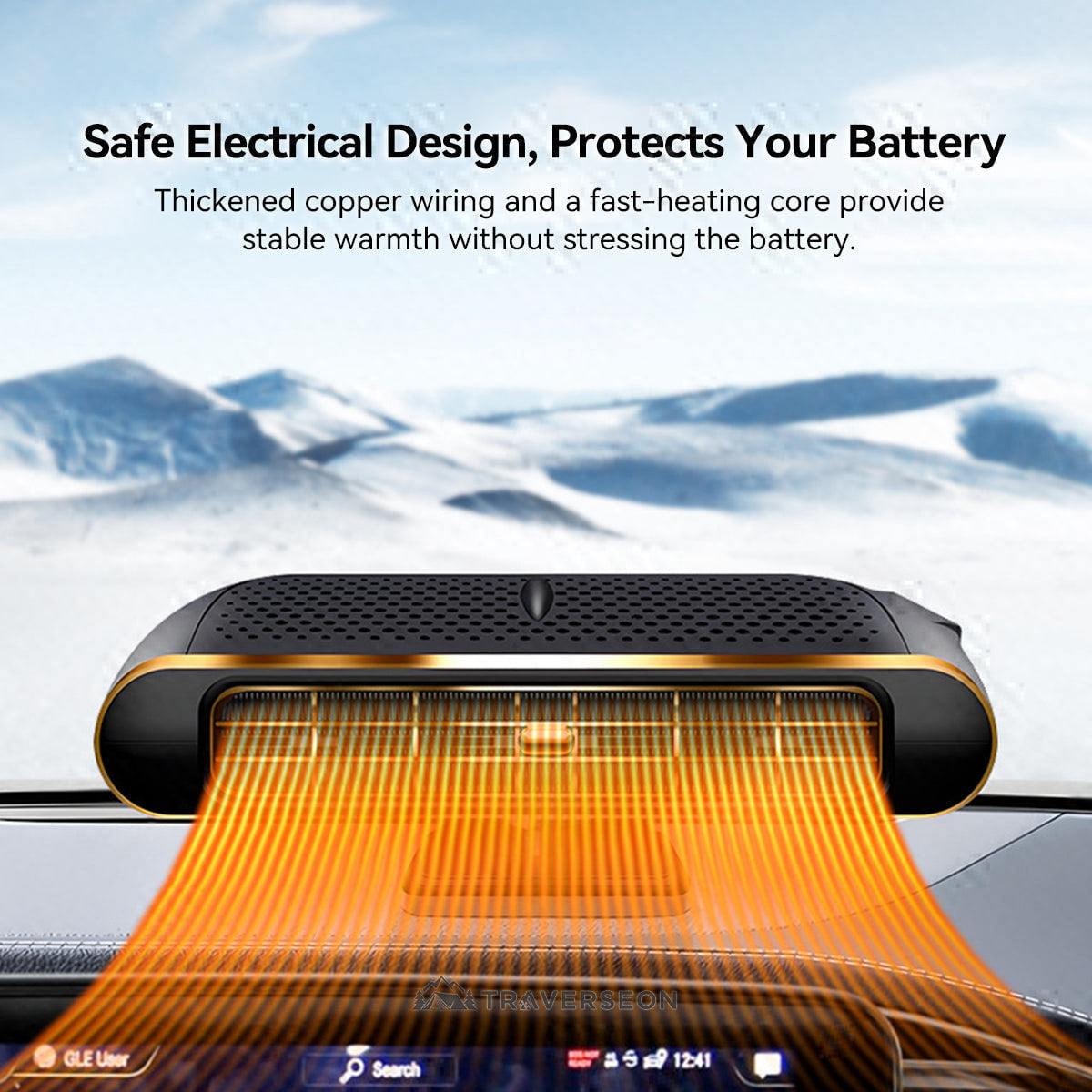 12V Portable Car Heater – Instant Heat & Fast Windshield Defogger | Traverseon