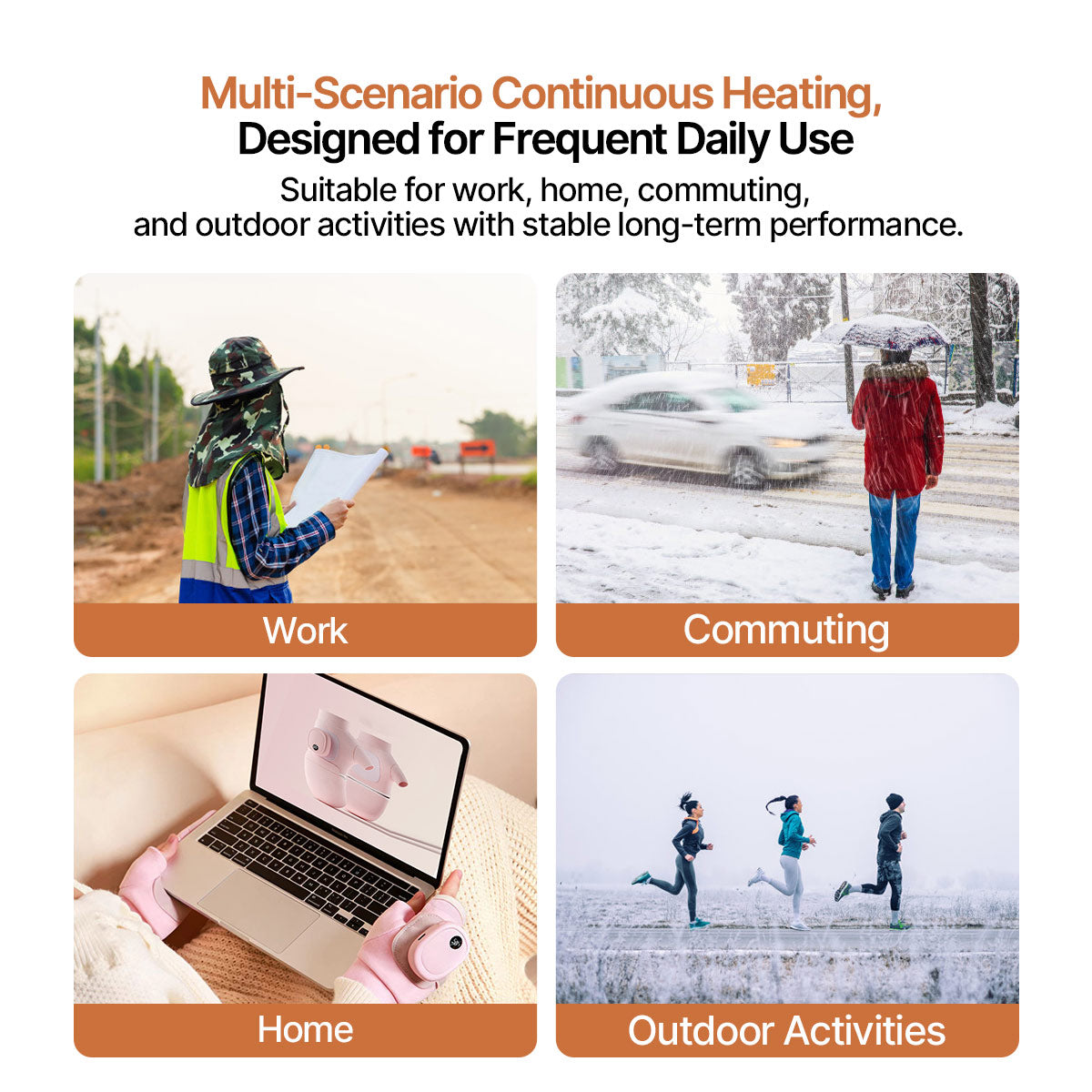 Heated Gloves – 5s Quick Heat 135g Warm Winter Gloves for Cycling Office Driving Home | Traverseon