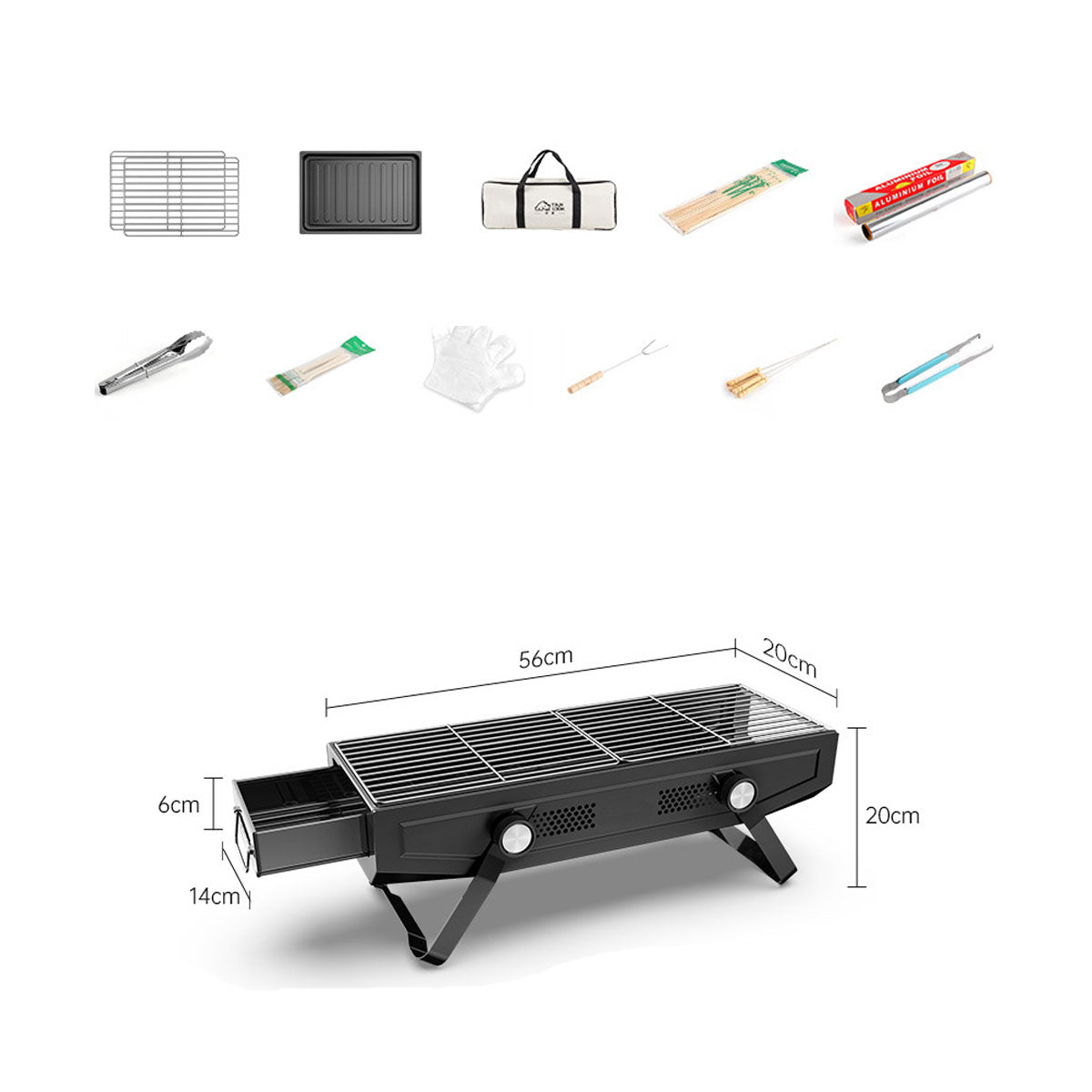 Portable Stainless Steel Grill – Foldable 3-7 People BBQ | Traverseon