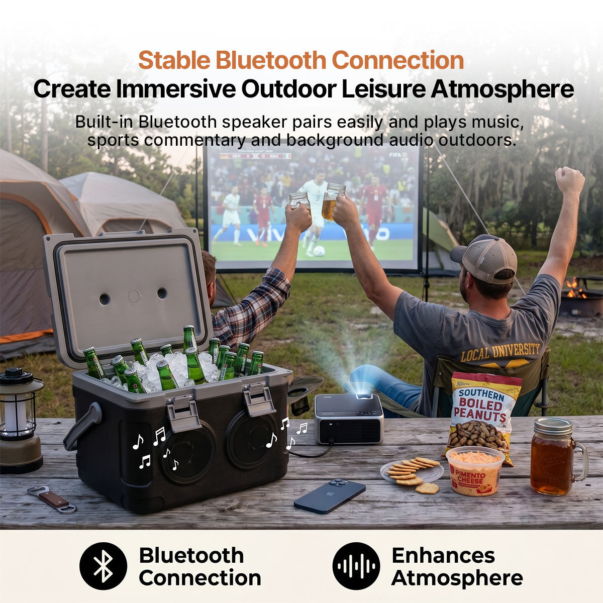 Bluetooth Cooler Box – 22.2qt Portable Outdoor Ice Chest | Traverseon