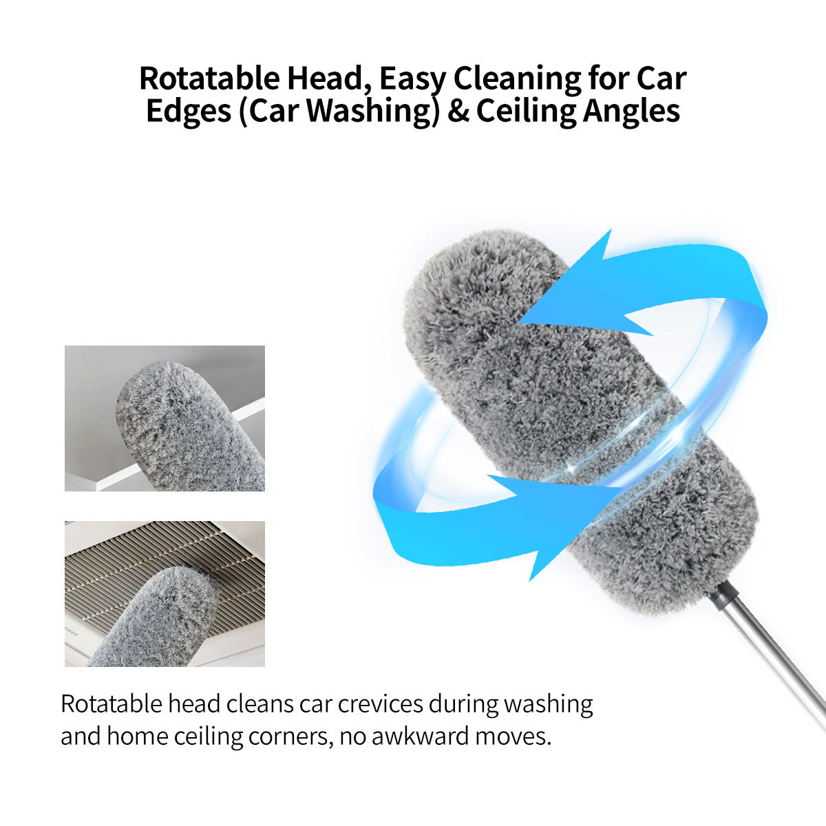 Car Duster – 360° Scratch-Free, Extendable Pole for Easy Car Cleaning | Traverseon