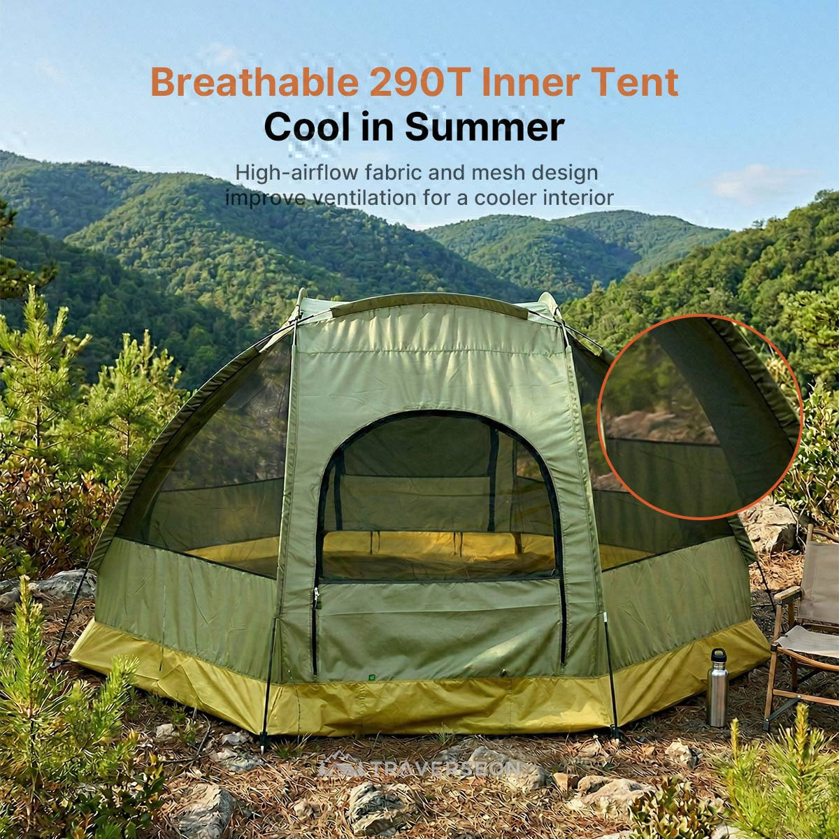 4-Person Camping Tent – 4-Season, 2000mm Waterproof Double Layer | Traverseon