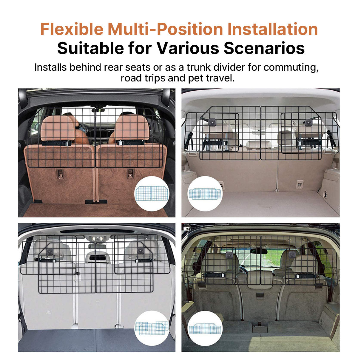 Adjustable Dog Car Barrier – Foldable Metal Pet Divider | Traverseon