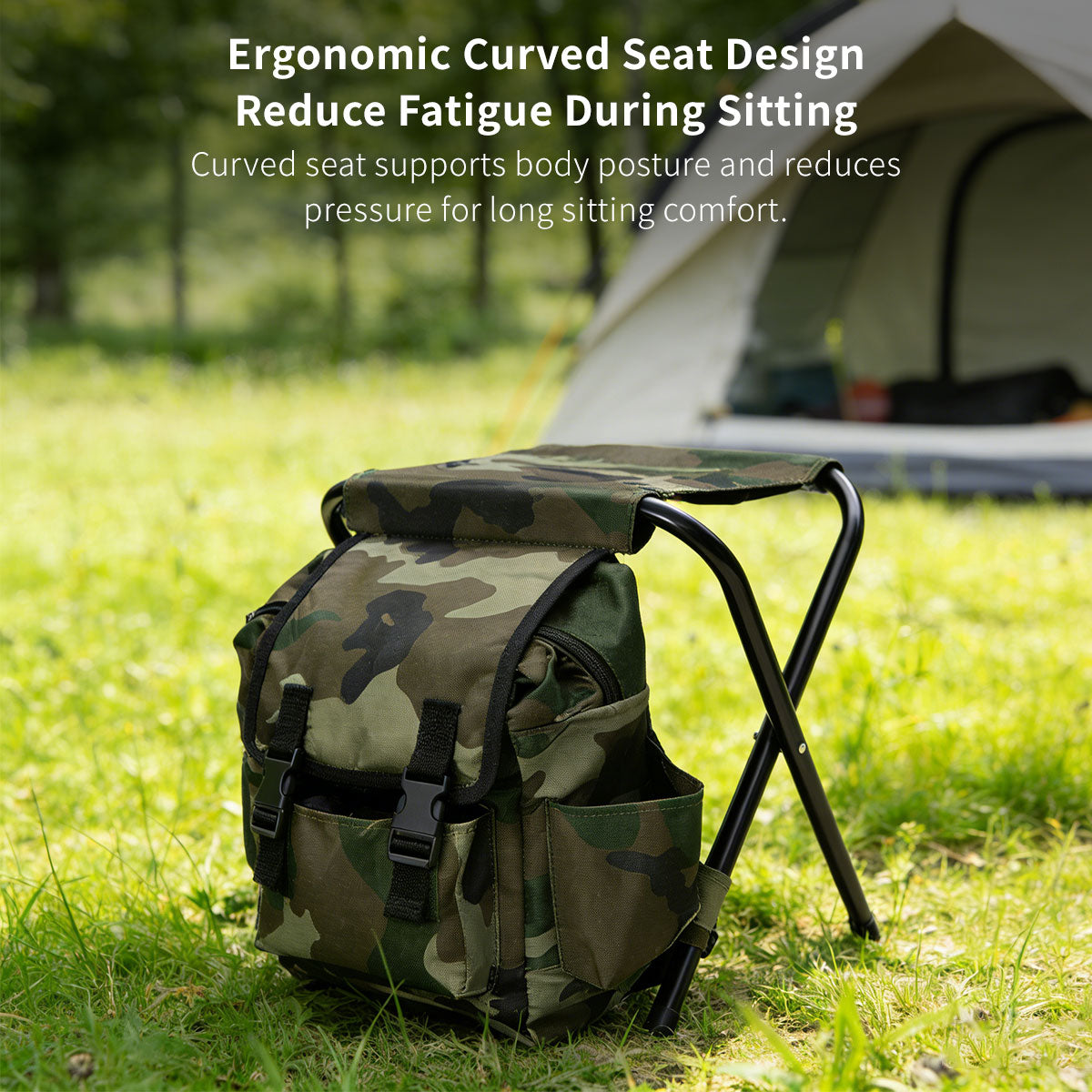 Backpack Folding Chair – 2-in-1 Portable Seat with Storage, Lightweight Camping Stool | Traverseon