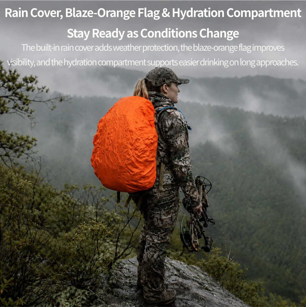 65.5L Camo Framed Hunting Backpack – 40 kg (88 lb) Max Load Meat Hauler | Traverseon