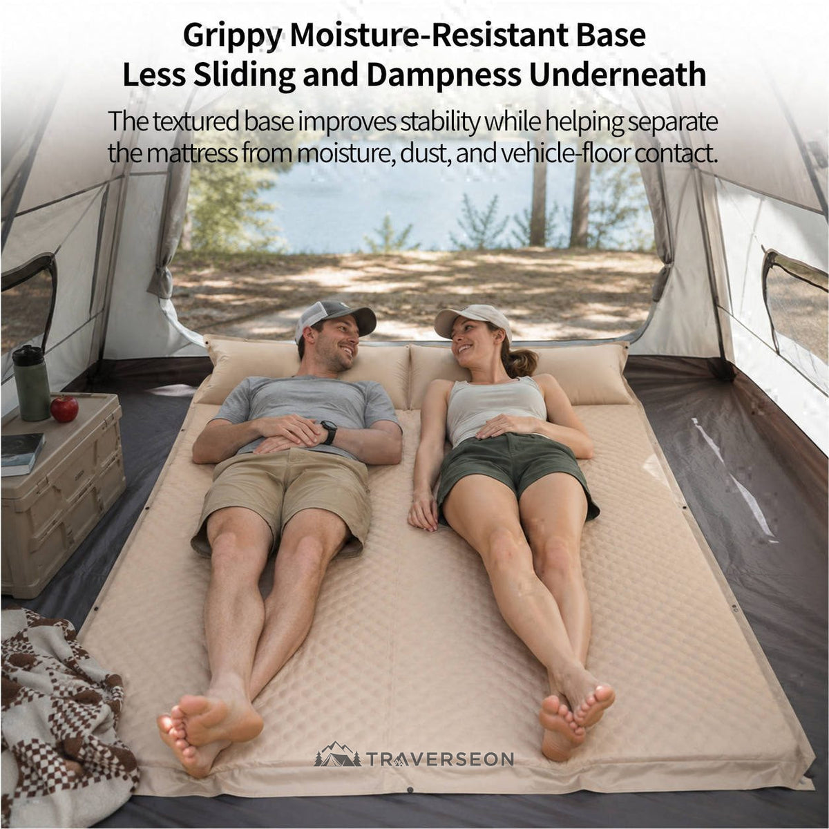 Automatic Inflatable Camping Mattress – Moisture-Proof,Back-Support,Portable|Traverseon