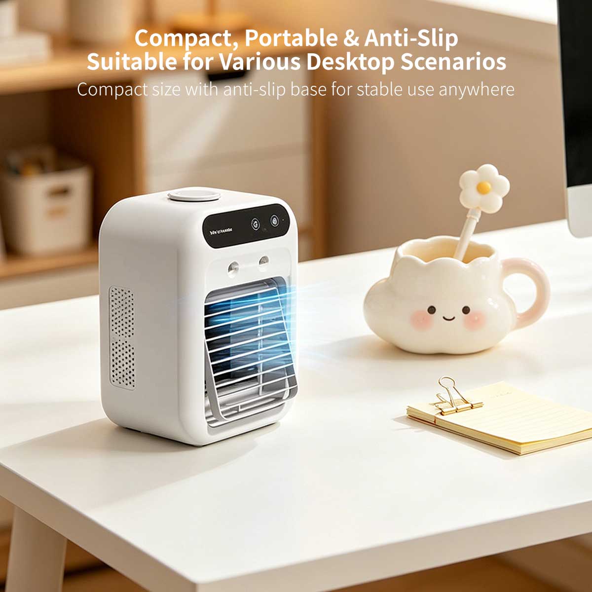 Desktop Evaporative Air Cooler – USB Mist Cooling Fan with Humidifier | Traverseon