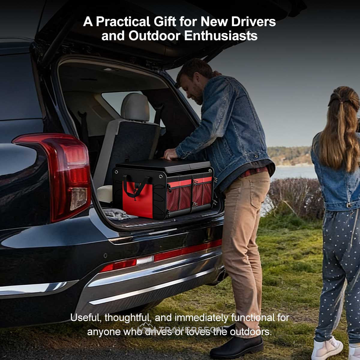60L Car Trunk Organizer – Collapsible Waterproof Storage for SUVs | Traverseon