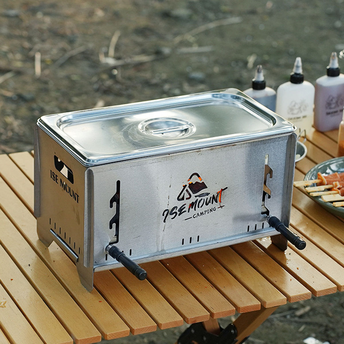 Multi-Function Charcoal Camp Stove – Dual-Zone Cooking, 3-Level Heat | Traverseon