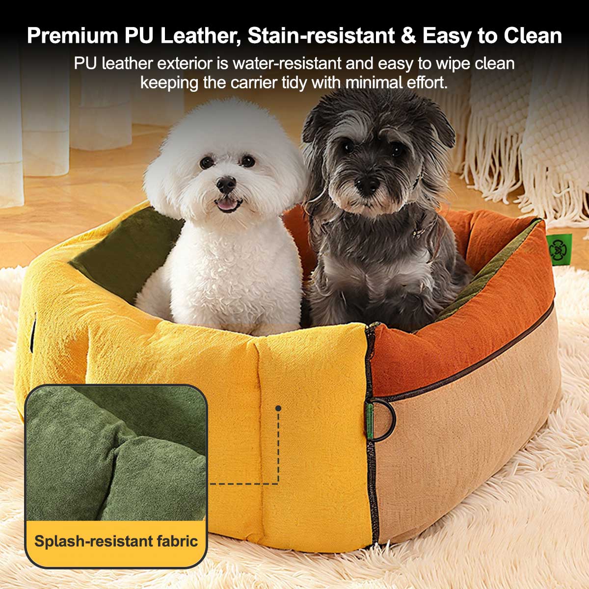 Dog Car Seat 3-in-1 Pet Travel Carrier Washable Safe for Small Medium Pets | Traverseon