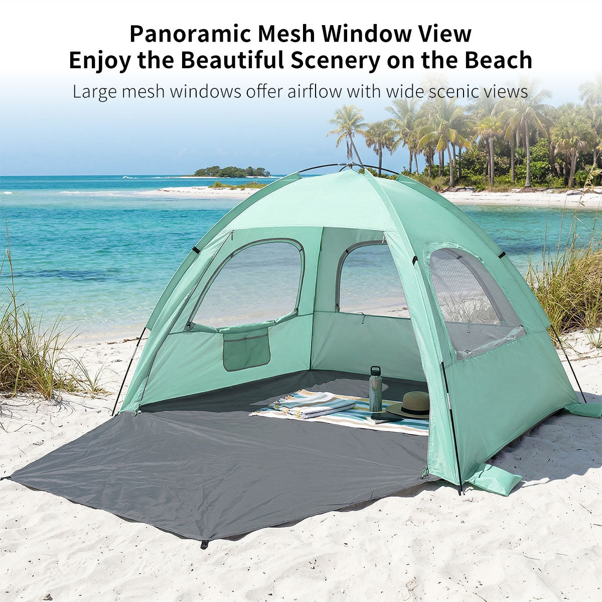 Beach Sun Shelter Tent – UPF50+ UV Protection Windproof Lightweight Canopy | Traverseon