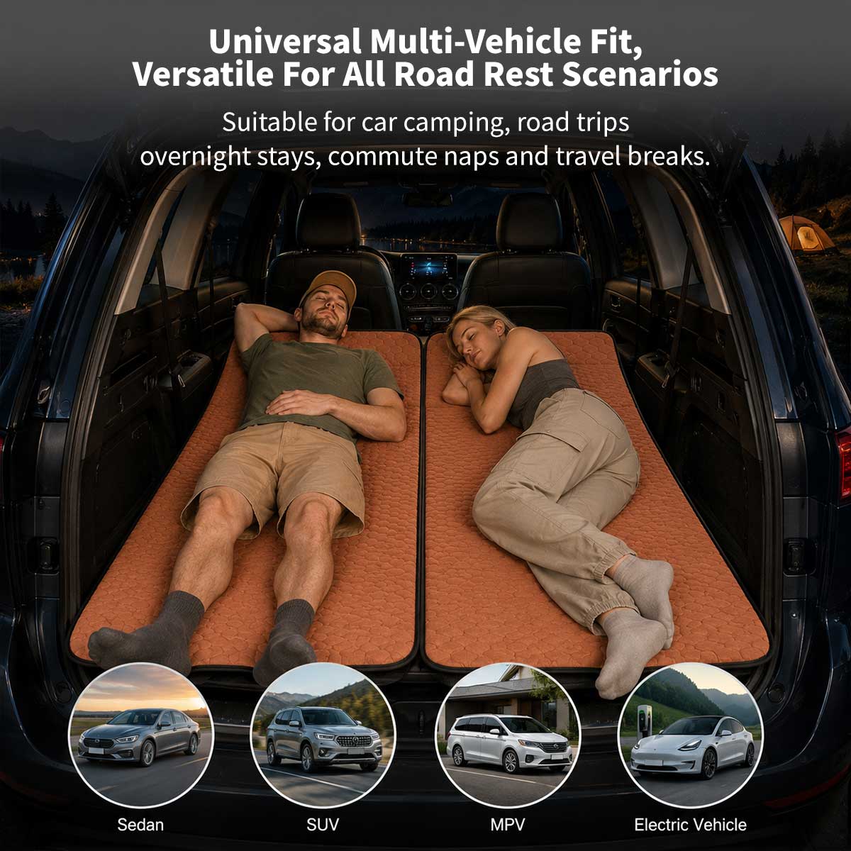 SUV Camping Mattress 74 × 50.8 in – Foldable Non-Inflatable Car Bed | Traverseon