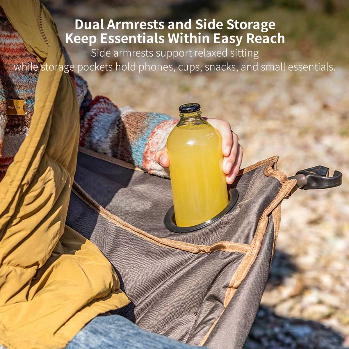 Double Camping Chair – 440lbs Heavy Duty with Cup Holder for Outdoor Camping| Traverseon