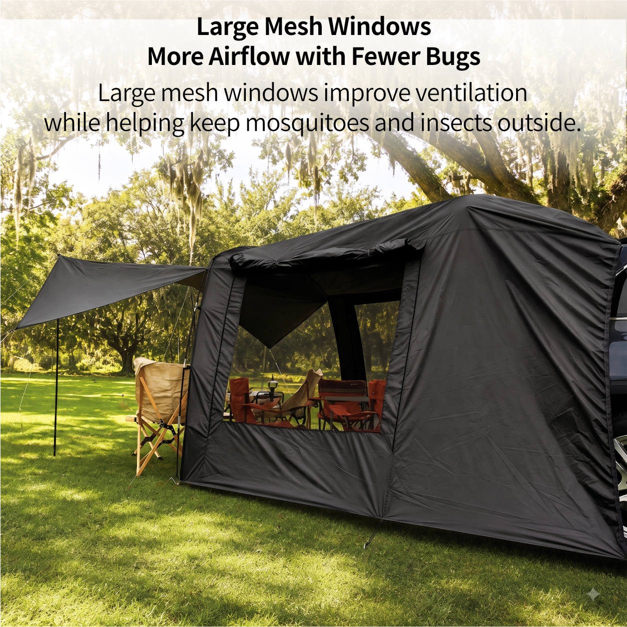 SUV Tailgate Tent Canopy – Leak Resistant 210T 3000 Waterproof UV Protection for Car Camping | Traverseon