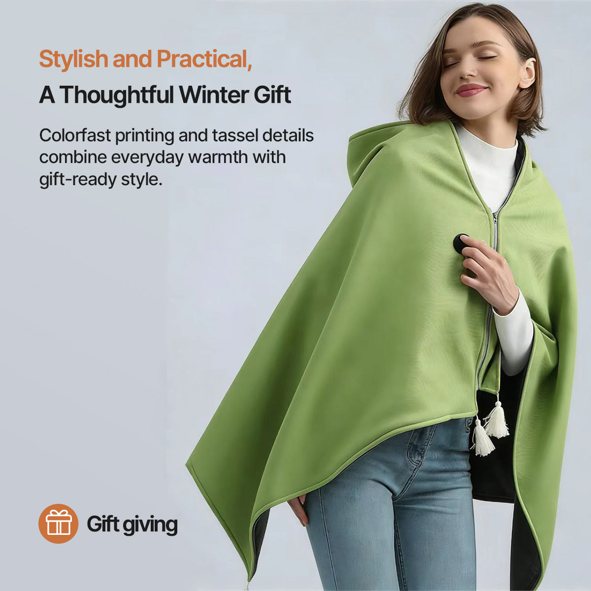 Heated Electric Blanket – Portable Shawl USB Heating Office Camping Car Outdoor | Traverseon