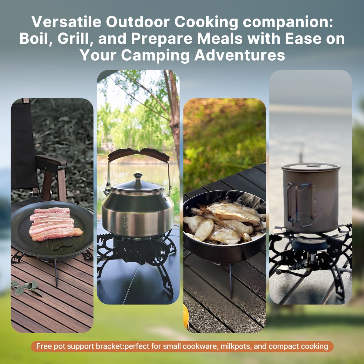 Traverseon Gas Camping Stove – 3800W Portable Windproof Outdoor Burner