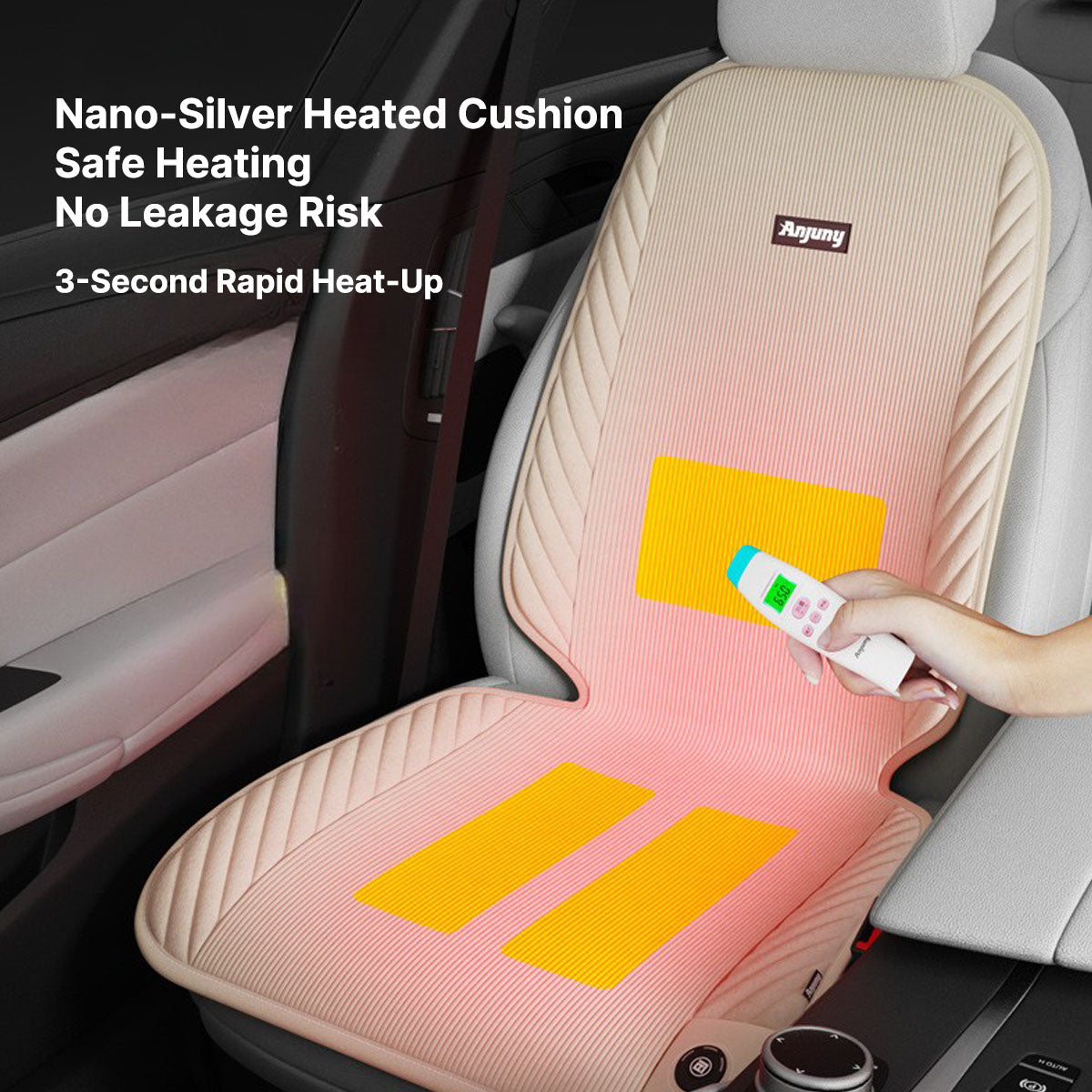 12V Car Winter Heated Seat Cushion β Front Seat Fit, Universal Heated Cushion for Cars, SUVs, and Trucks