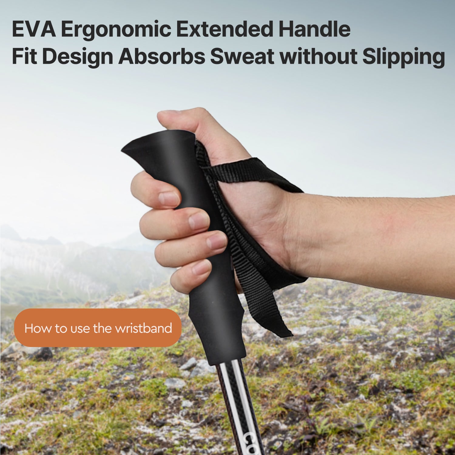 Light Yet Strong 3K Carbon Fiber Trekking Pole