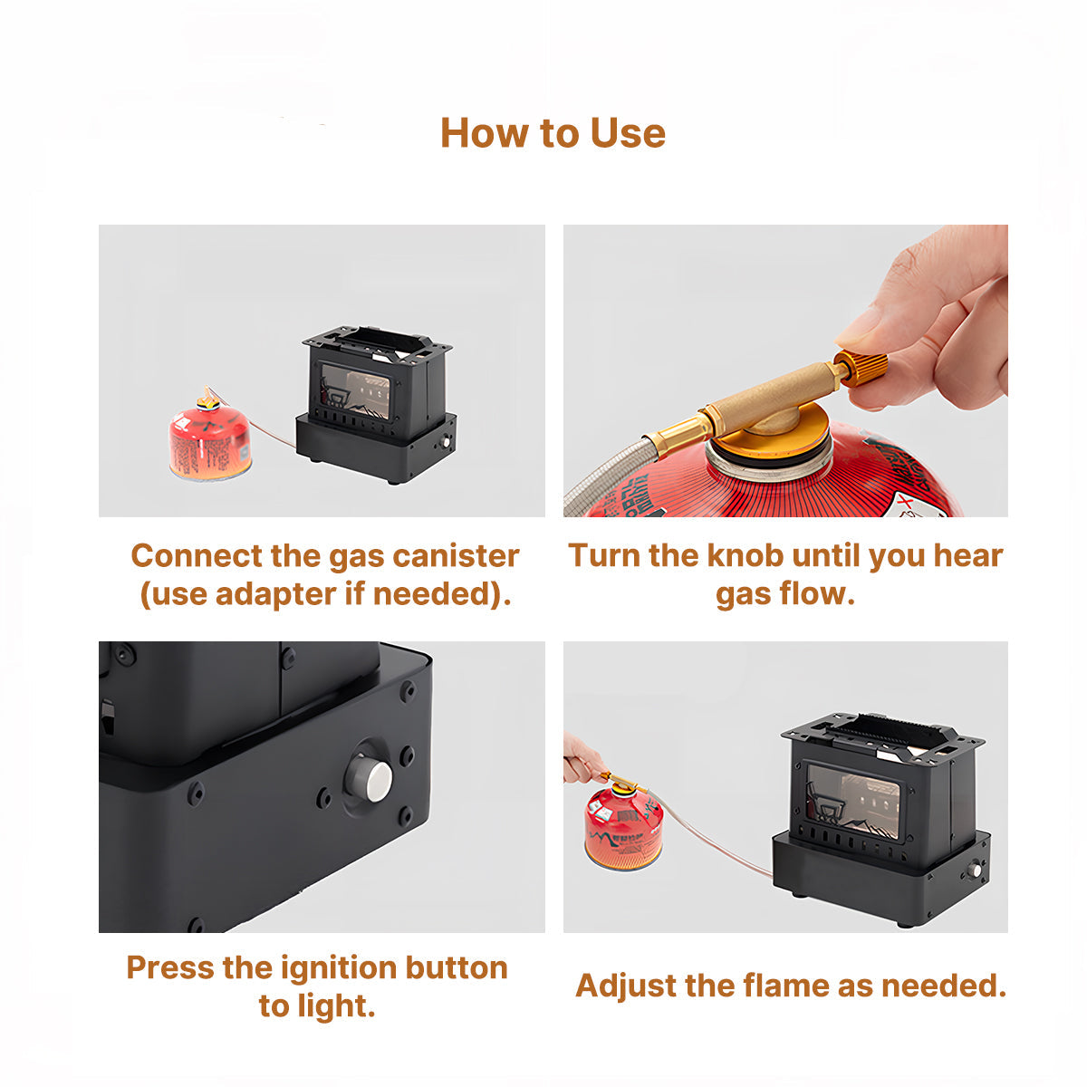 1900W Propane Camping Stove Heater – 2-in-1 Cooktop with Flame View | Traverseon