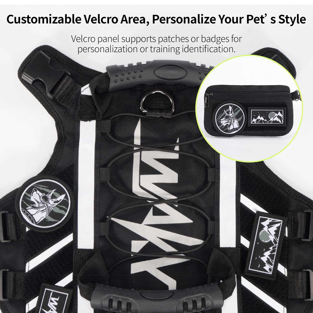 Outdoor Dog Harness – 900D Nylon Detachable Elastic Leash Reflective Dual Handles M/L/XL Hiking Walking | Traverseon