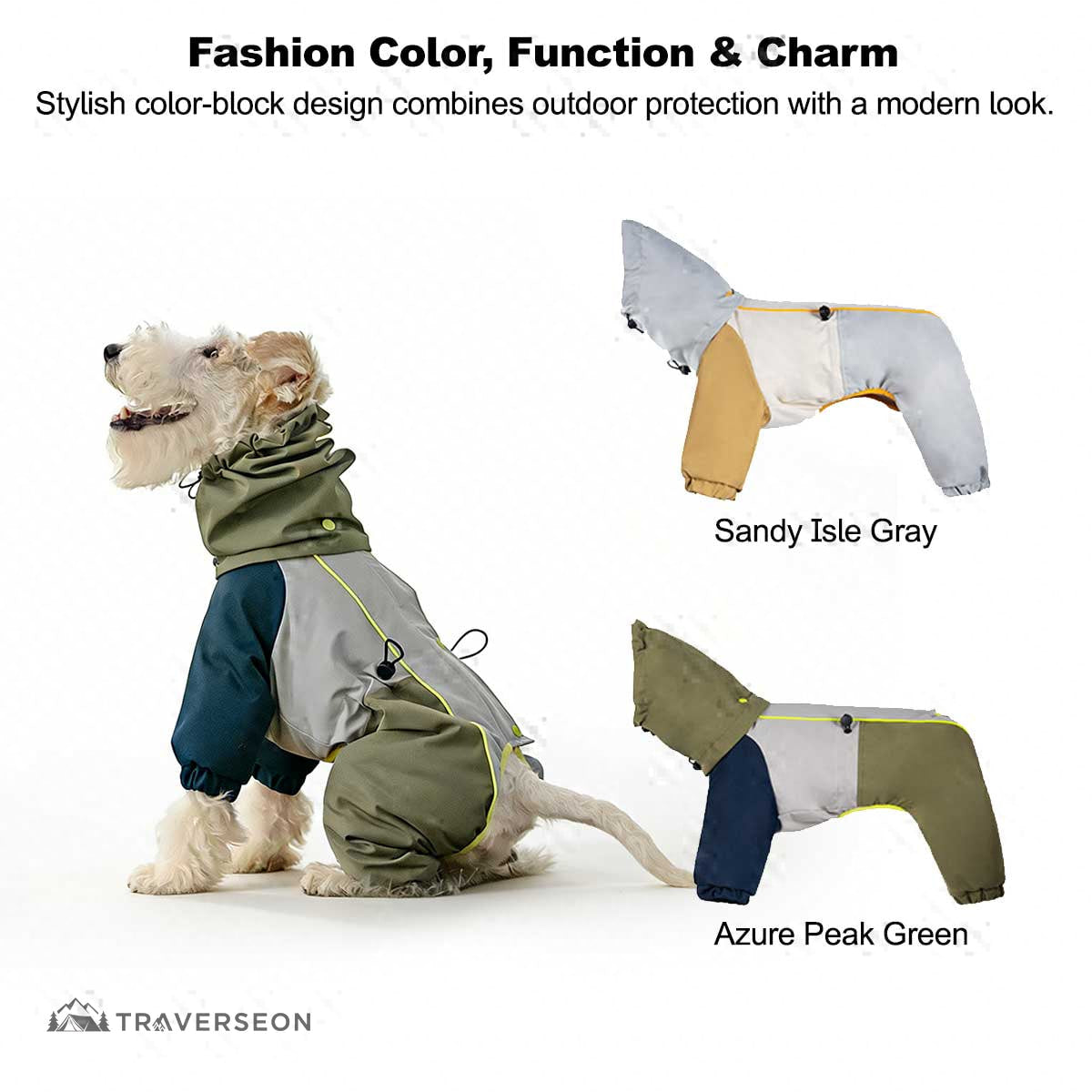 4-Leg Pet Outdoor Jacket, 3-in-1 Waterproof Windproof Reflective Warm Coat | Traverseon