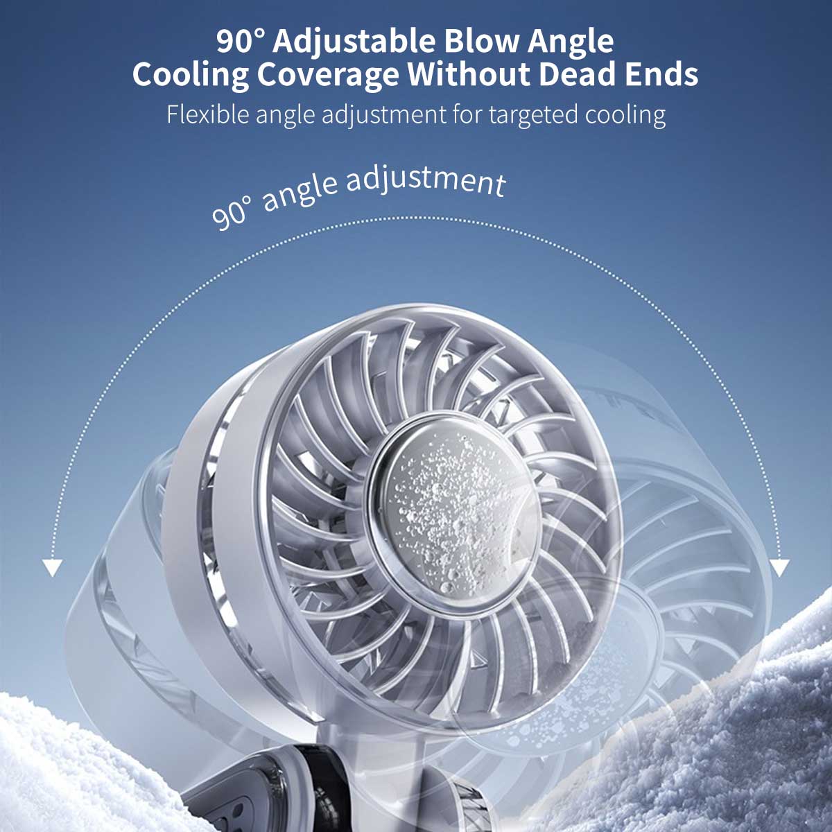 TEC Ice Compress 3-in-1 Handheld Fan - NTC Safe, 100-Speed, LED Digital Display, 3600mAh Portable Cooler|Traverseon