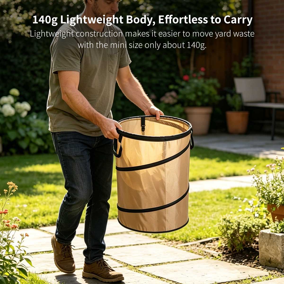 Collapsible Garden Waste Bag – Reusable Yard Leaf Cleanup Bin | Traverseon