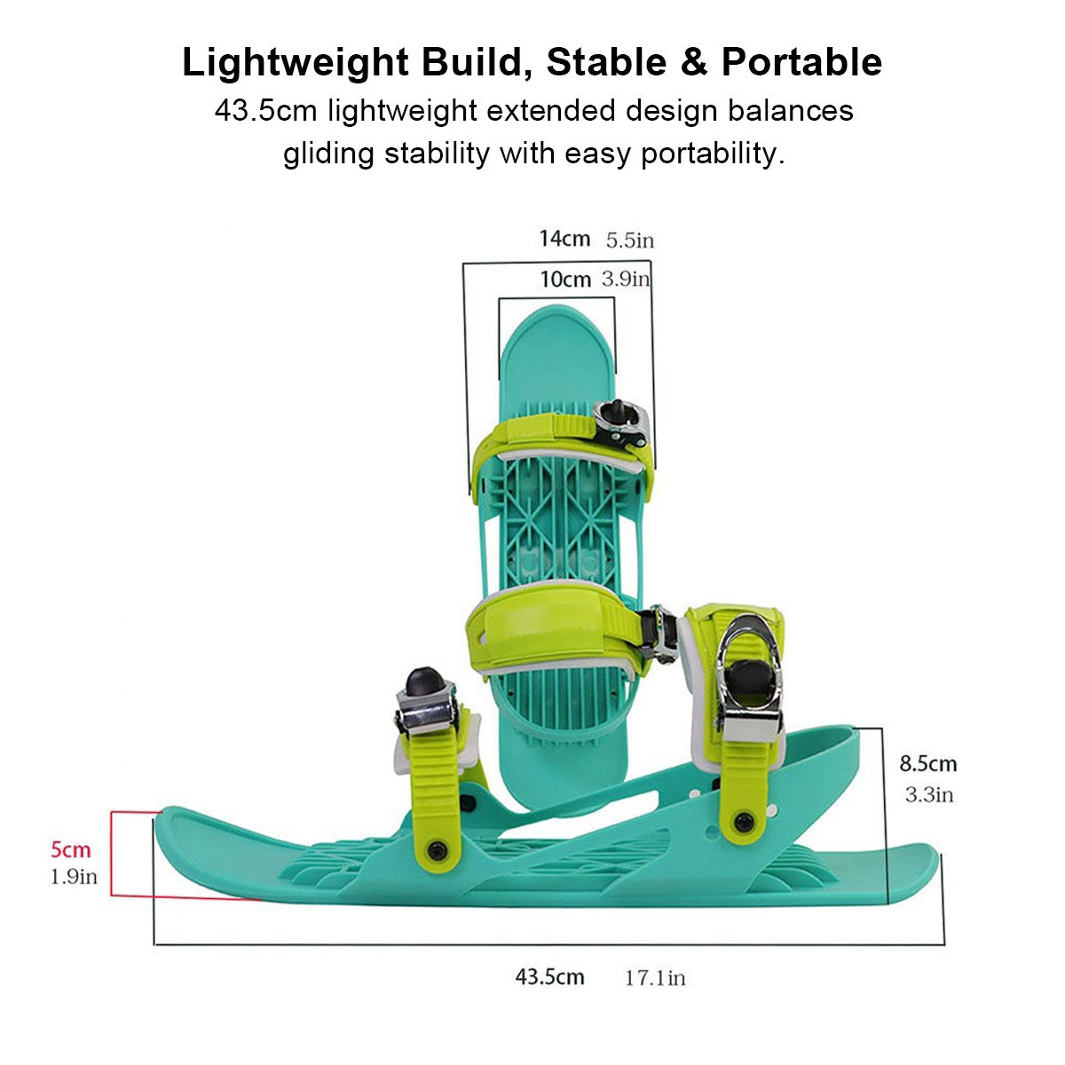 Ski Snow Skates – Mini Short Adjustable Bindings Adult Kids Portable Snow Skiing | Traverseon