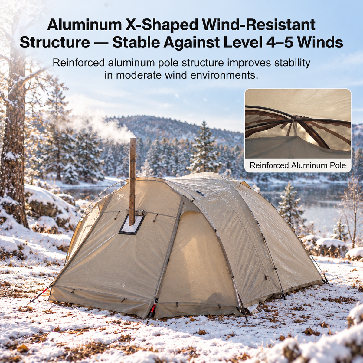 All-Season Family Hot Camping Tent with Stove Jack