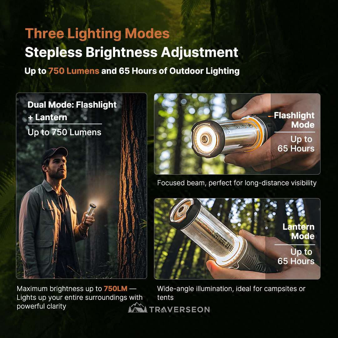 2-in-1 Mosquito Repellent Lamp, 16-Hr Protection for Camping & Hiking | Traverseon