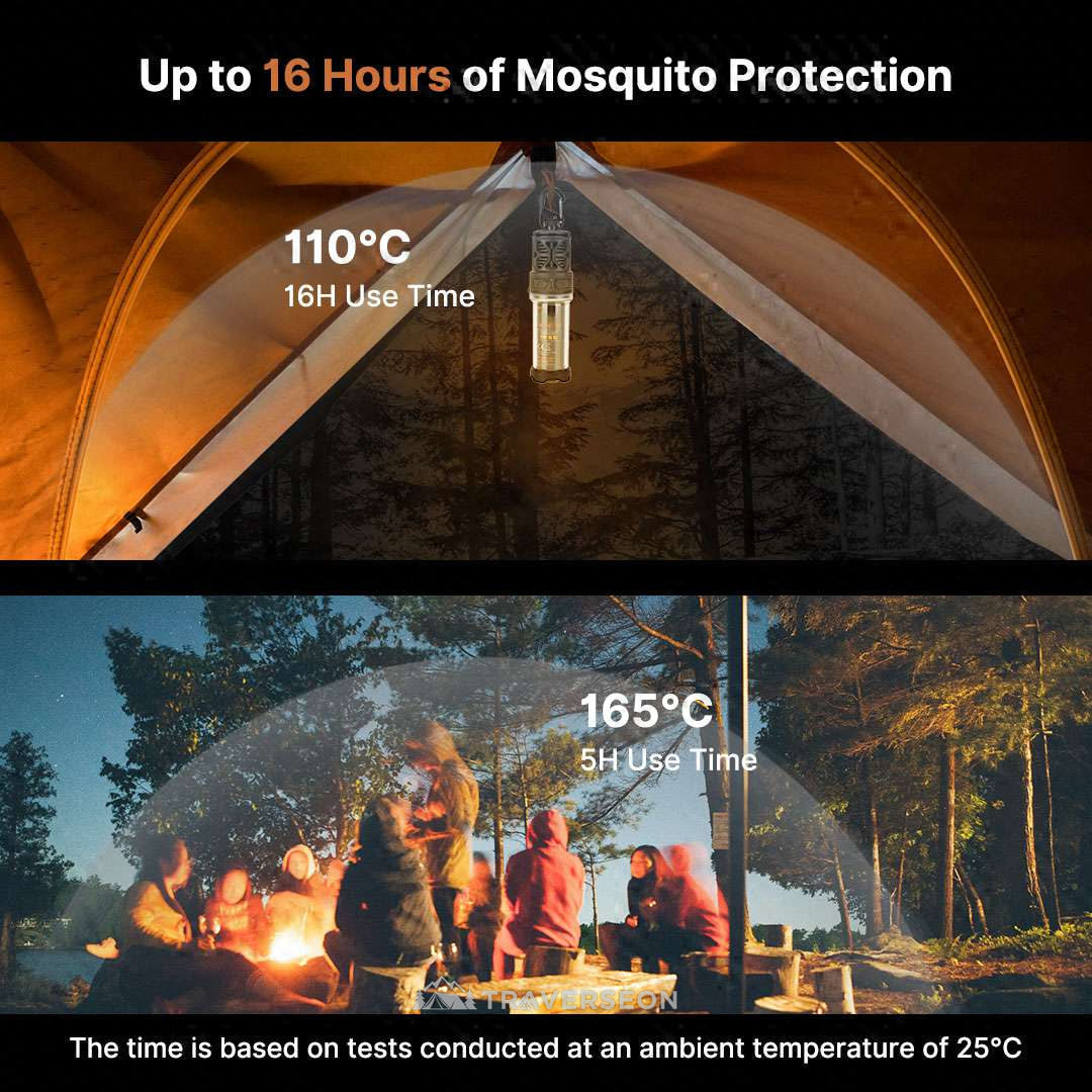 2-in-1 Mosquito Repellent Lamp, 16-Hr Protection for Camping & Hiking | Traverseon