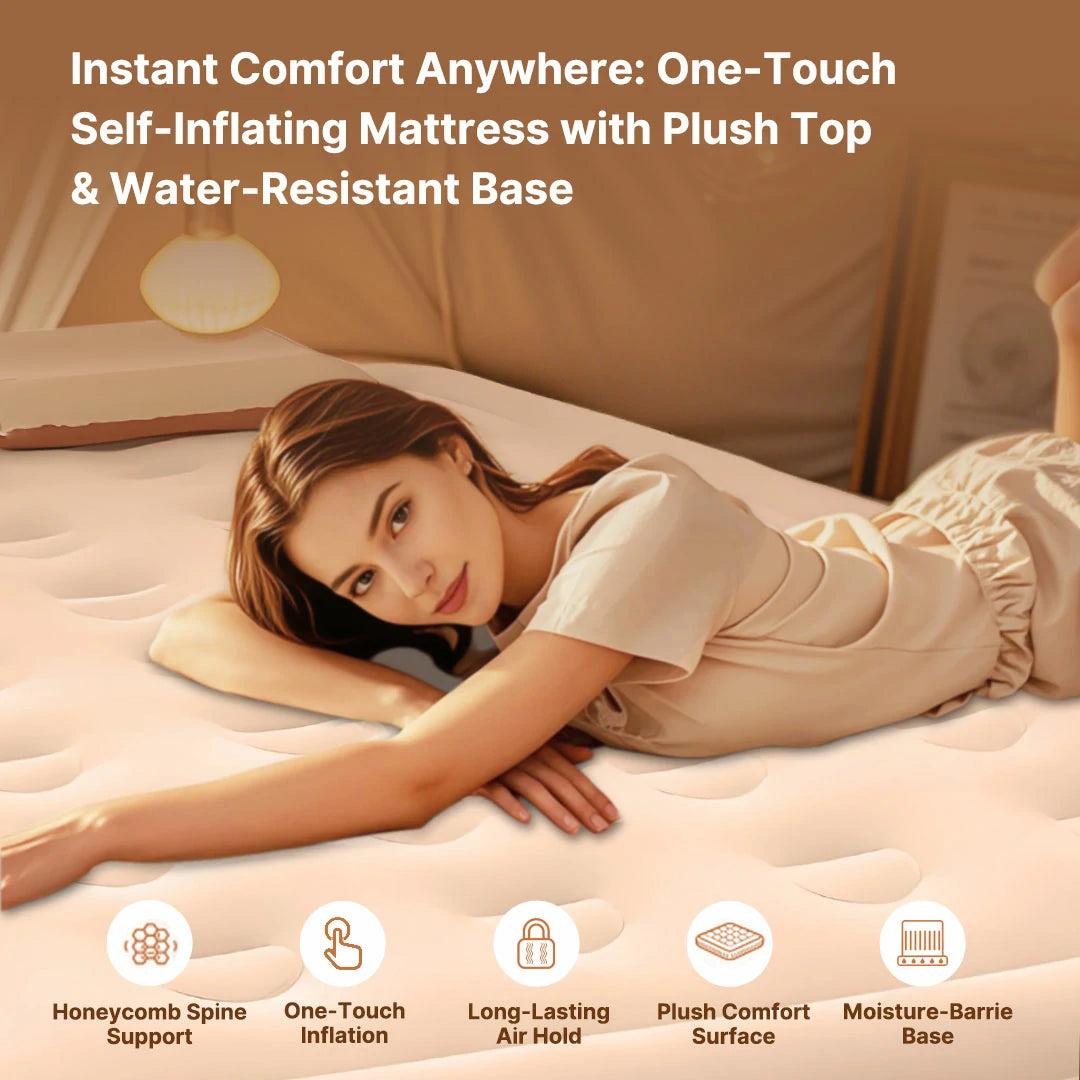 Body-Conforming Premium Plush Surface Air Mattress