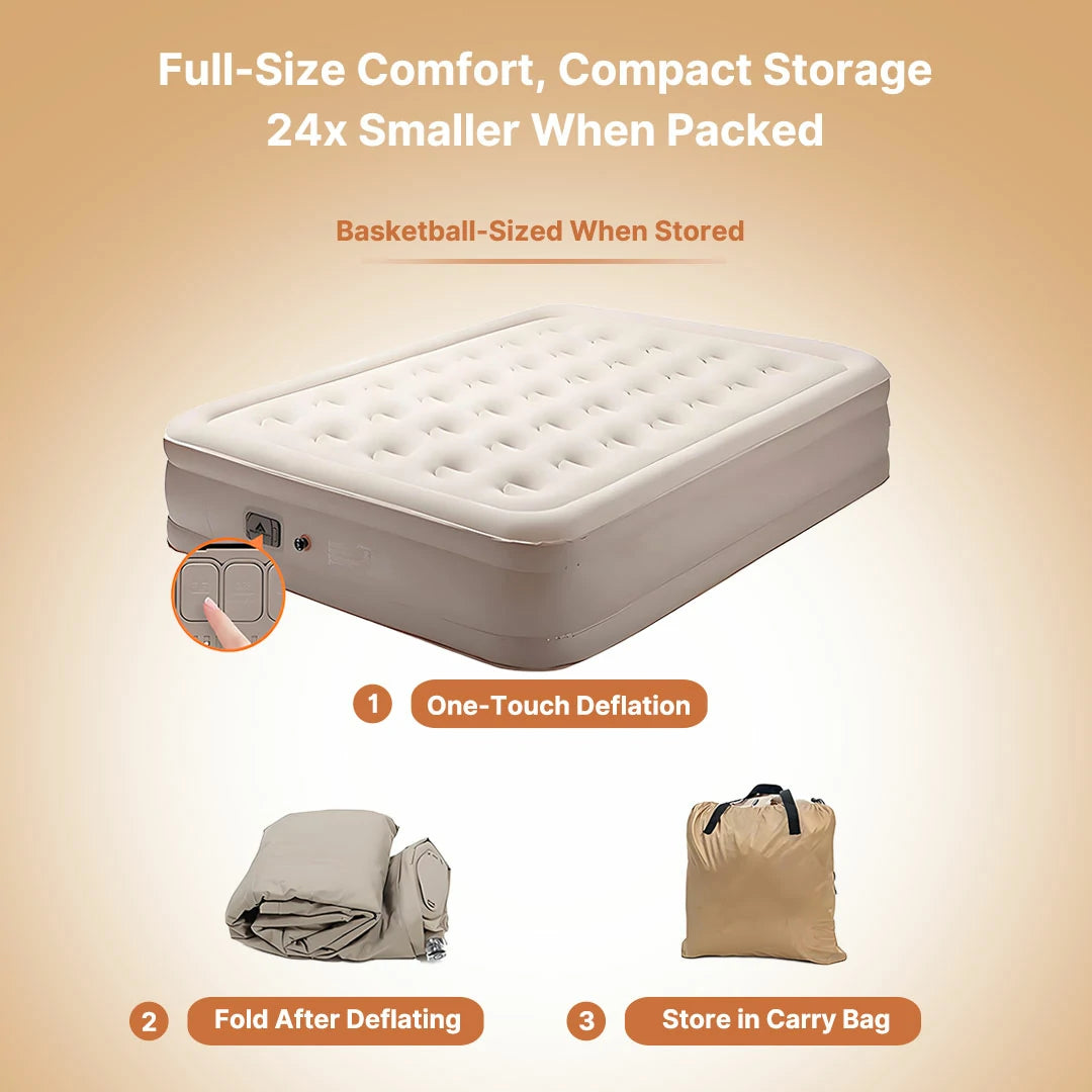 Body-Conforming Premium Plush Surface Air Mattress