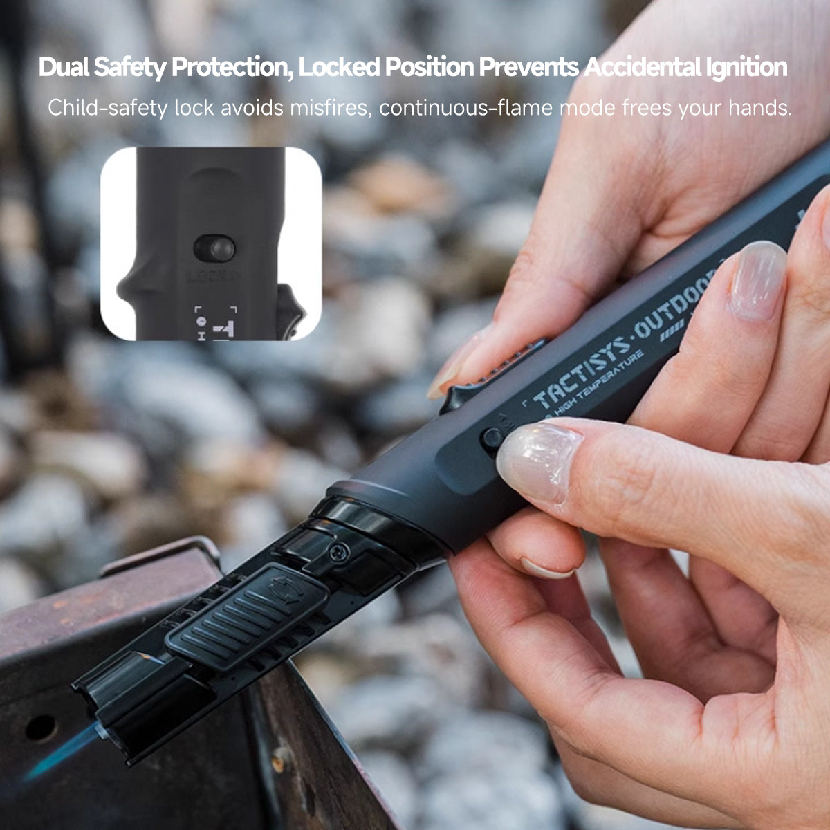 Candle Lighter for Camping – 360° Rotatable Refillable 120 Ignitions | Traverseon